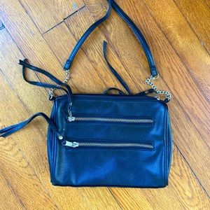 Black crossbody bag with gold details